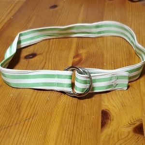 Ralph Lauren Green an white stripped belt